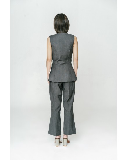 Pinstripe Pants with White Vent
