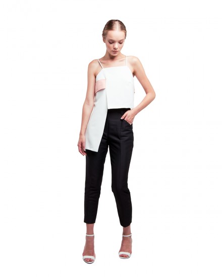 HIGH-LOW TOP WITH BAND DETAIL