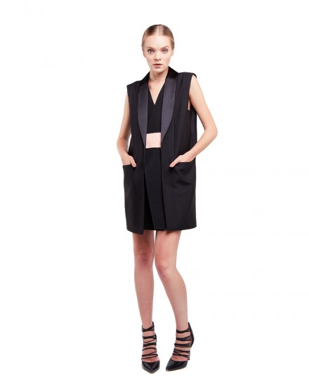 SLEEVELESS BLAZER DRESS